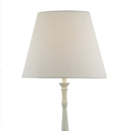 Britalia Brjoa422 Soft White Vintage Metal Lathe Turned Tall Candlestick Table Lamp With Linen Tapered Drum Shade 59Cm - thumbnail 4