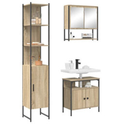 Walplus Bathroom Furniture Set 3 Pcs Sonoma Oak 33 X 33 X 185.5 Cm - thumbnail 3