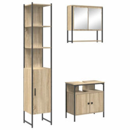 Walplus Bathroom Furniture Set 3 Pcs Sonoma Oak 33 X 33 X 185.5 Cm - thumbnail 2