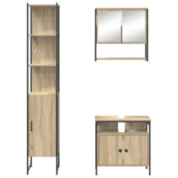 Walplus Bathroom Furniture Set 3 Pcs Sonoma Oak 33 X 33 X 185.5 Cm - thumbnail 8