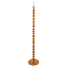 Happy Homewares Oak Wooden Classic Standing Floor Lamp Base With Rippled Pole Design - thumbnail 3