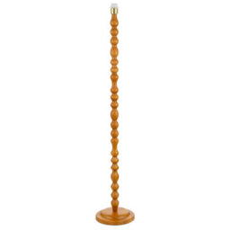 Happy Homewares Oak Wooden Classic Standing Floor Lamp Base With Rippled Pole Design