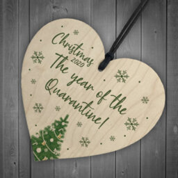 Red Ocean Quarantine Christmas Tree Decoration Memory Wood Christmas Bauble Family Gift - thumbnail 6