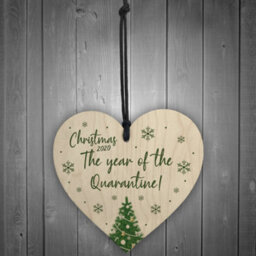 Red Ocean Quarantine Christmas Tree Decoration Memory Wood Christmas Bauble Family Gift - thumbnail 2