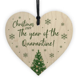 Red Ocean Quarantine Christmas Tree Decoration Memory Wood Christmas Bauble Family Gift