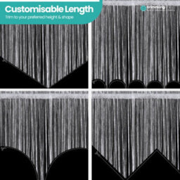 Neel Blue String Curtains Glitter Fringe Panel Fly Screen Doorway Tassel Curatin, 200Cm X 90Cm - Black - thumbnail 8