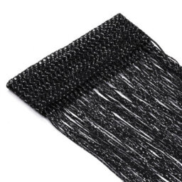 Neel Blue String Curtains Glitter Fringe Panel Fly Screen Doorway Tassel Curatin, 200Cm X 90Cm - Black - thumbnail 2