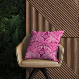 Warren Reed Designer Pink Abstract Floral Design Outdoor Cushion 45Cm X 45Cm - thumbnail 2