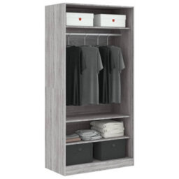 Berkfield Wardrobe Grey Sonoma 100X50X200 Cm Engineered Wood - thumbnail 4