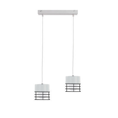 Luminosa Lighting Luminosa Ohio Bar Pendant Ceiling Light White, Black, 50Cm, 2X E27