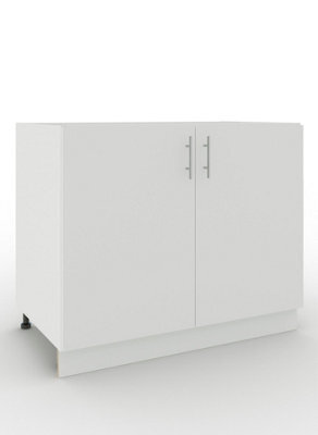Jd Greta Adjustable Legs Kitchen Base Unit 1000mm Storage Cabinet With Door Shelf 100Cm - White Matt - image 1