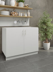 Jd Greta Adjustable Legs Kitchen Base Unit 1000mm Storage Cabinet With Door Shelf 100Cm - White Matt - thumbnail 2