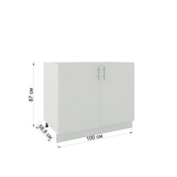 Jd Greta Adjustable Legs Kitchen Base Unit 1000mm Storage Cabinet With Door Shelf 100Cm - White Matt - thumbnail 4