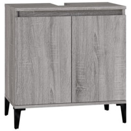 Berkfield Sink Cabinet Grey Sonoma 58X33X60 Cm Engineered Wood - thumbnail 2