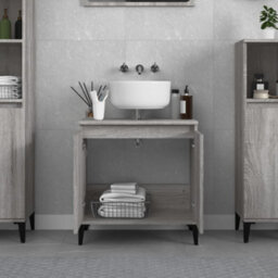 Berkfield Sink Cabinet Grey Sonoma 58X33X60 Cm Engineered Wood - thumbnail 3