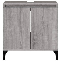 Berkfield Sink Cabinet Grey Sonoma 58X33X60 Cm Engineered Wood - thumbnail 6