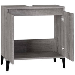 Berkfield Sink Cabinet Grey Sonoma 58X33X60 Cm Engineered Wood - thumbnail 7