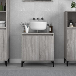 Berkfield Sink Cabinet Grey Sonoma 58X33X60 Cm Engineered Wood - thumbnail 1