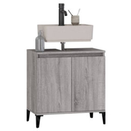 Berkfield Sink Cabinet Grey Sonoma 58X33X60 Cm Engineered Wood - thumbnail 4