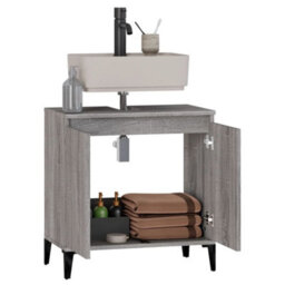 Berkfield Sink Cabinet Grey Sonoma 58X33X60 Cm Engineered Wood - thumbnail 5