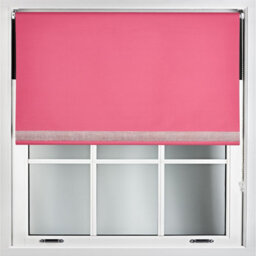 Furnished Diamante Edge Blackout Roller Blinds Made To Measure - Fuchsia Pink (W)150Cm X (L)165Cm