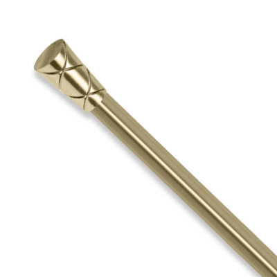 Aspire Homeware Plain Metal Curtain Pole With Cylinder Finials Extendable Rod 120-210 Cm (Antique Brass) - image 1