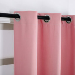 Happy Homewares Pink Eyelet Curtains - Thermal Blackout Curtains  - 66 X 72 Inch Drop - 2 Panel - thumbnail 5