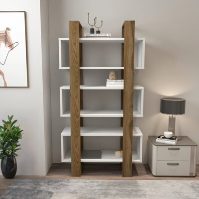 Decorotika Reina 150 Cm Bookcase White&walnut - image 1
