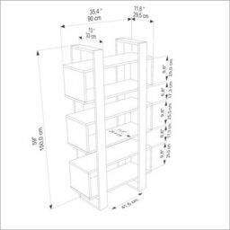 Decorotika Reina 150 Cm Bookcase White&walnut - thumbnail 6