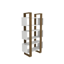 Decorotika Reina 150 Cm Bookcase White&walnut - thumbnail 5