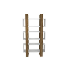Decorotika Reina 150 Cm Bookcase White&walnut - thumbnail 4