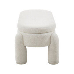 Living And Home White Faux Teddy Fur Upholstered Lid Up Storage Ottoman Bench Foot Stool W 1100 X D 500 X H 480 mm - thumbnail 5