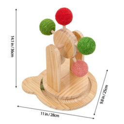 Thehotsale Cat Scratching Toy With Rotating Sisal Balls And Catnip Balls 28 Cm W X 25 Cm D X 36 Cm H - thumbnail 5