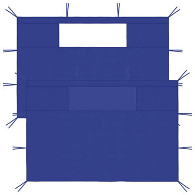 Walplus Gazebo Sidewalls With Windows 2 Pcs Blue - image 1