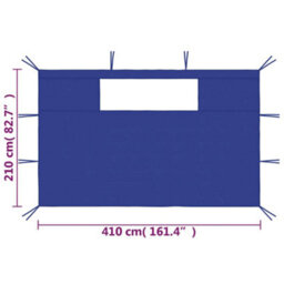 Walplus Gazebo Sidewalls With Windows 2 Pcs Blue - thumbnail 5