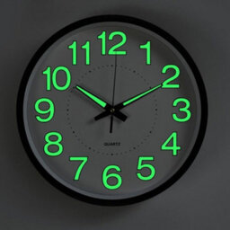 "12"" Luminous Wall Clock Silent Quartz Home Clock Illuminated Night Light Digital"