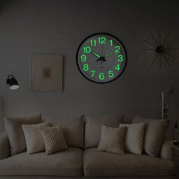 "12"" Luminous Wall Clock Silent Quartz Home Clock Illuminated Night Light Digital" - thumbnail 6