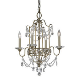 Luminosa Lighting Elstead Gianna Chandelier 4 Light Silver Finish, E14