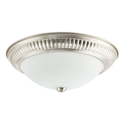 Happy Homewares Modern Led Ip44 Flush Ceiling Light In Satin Nickel With Sensor - image 1