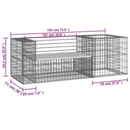 Berkfield Garden Bench With Gabion Basket Impregnated Wood Pine - thumbnail 8