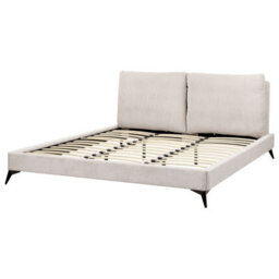 Beliani Bed Corduroy Melle 180 X 200 Cm (Eu Super King) Light Beige - thumbnail 6