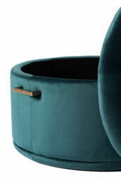 my furniture Aria Storage Ottoman - Peacock - Brass/silver - thumbnail 4