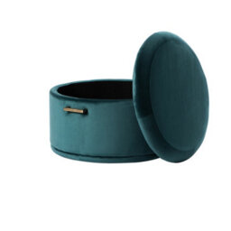 my furniture Aria Storage Ottoman - Peacock - Brass/silver - thumbnail 2
