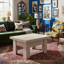 Eryk Modern Extendable Coffee Table Adjustable 100 To 200 Cm Design With Abs Edges In Light Santana Oak Finish - thumbnail 3
