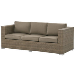 Beliani Garden Lounge Set With Table 5 Seater Belluno Pe Rattan Brown - thumbnail 7