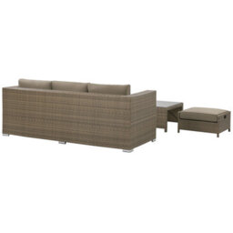 Beliani Garden Lounge Set With Table 5 Seater Belluno Pe Rattan Brown - thumbnail 8