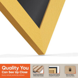 "30X17"" Gold Modern Vinyl Record Frame With Black Mount For 12 Inch Lp Album Cover & Disc - Ak Frames" - thumbnail 3