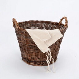 Round Log Basket With Removable Lining For Firewood And Kindling Storage - Fire161 - thumbnail 2