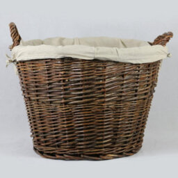 Round Log Basket With Removable Lining For Firewood And Kindling Storage - Fire161