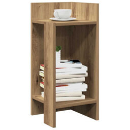 Berkfield Side Table With Shelf Artisan Oak 25.5X27X60 Cm - thumbnail 1